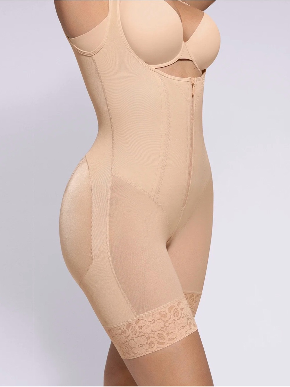 Shapellx PowerConceal Mid-Thigh Body Shaper Tummy Control Faja - Size Medium